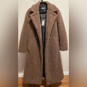 Apparis Brown Teddy Coat. Colour- Mineral